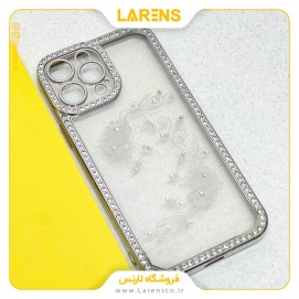 کاور Flower سری Diamond ايفون 13 پرو مکس - Silver