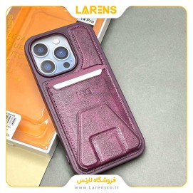 کاور برند HDD سری Leather مدل iPhone 14 Pro رنگ Purple