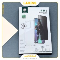 پک 4IN1برند GREEN سری Privacy Glass مدل iPhone 14 Pro max رنگ محافظ لنز Silver