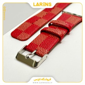 بند Leather سری LV-Damier اپل واچ 38/40/41mm رنگ Red