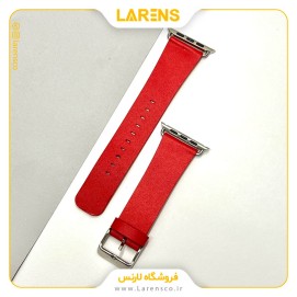 بند اپل واچ Leather سری Flat سایز 42/44/45mm رنگ Red