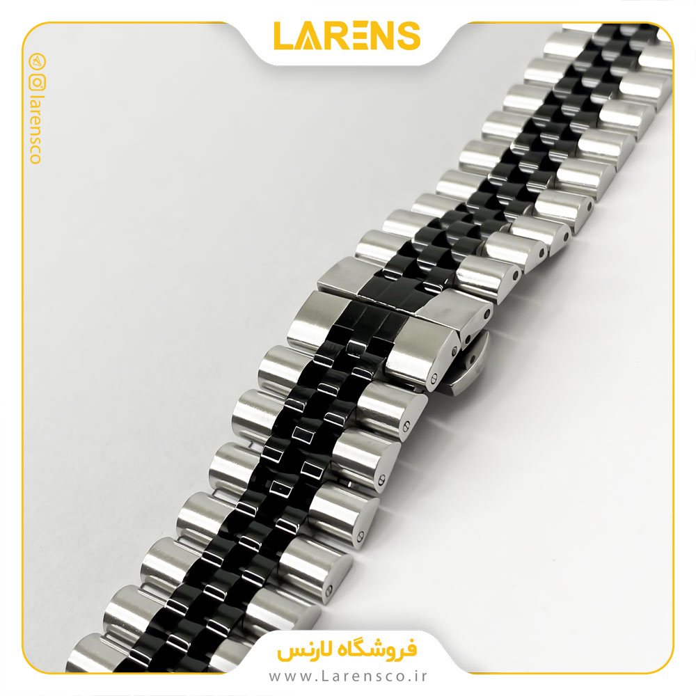 بند اپل واچ Rolex سری Metal سایز 42/44/45 میلیمتر _ رنگ Silver Black
