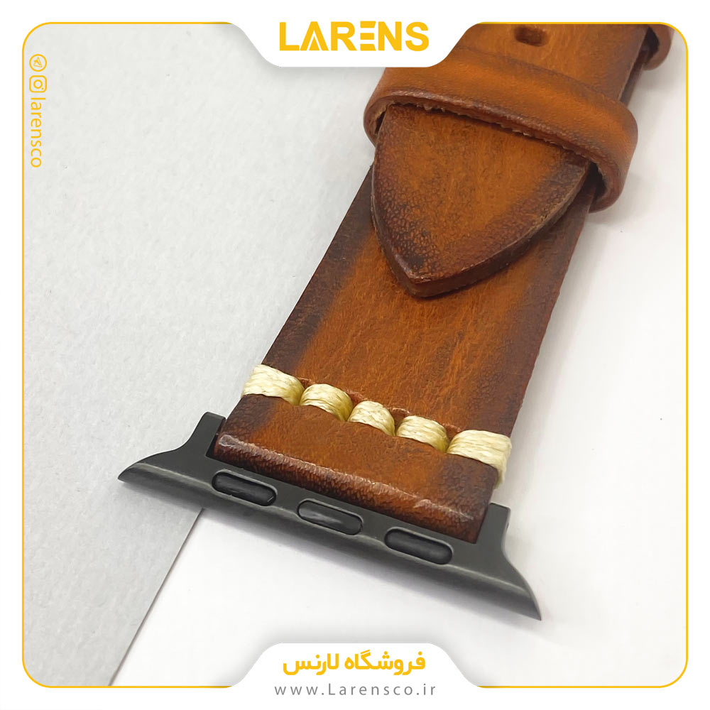 بند اپل واچ Leather سری Woodly سایز 42/44/45 میلیمتر _ رنگ Brown