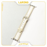بند اپل واچ Leather سری Chanel سایز 42/44/45 میلیمتر _ رنگ Kaki White