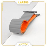 بند اپل واچ Leather Magnet سری Double سایز 42/44/45 میلیمتر _ رنگ Gray Orange