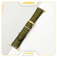 بند اپل واچ Leather سری Golden سایز 42/44/45mm رنگ Dark Olive