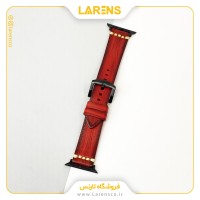 بند اپل واچ Leather سری Woodly سایز 42/44/45 میلیمتر _ رنگ Red
