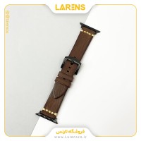 بند اپل واچ Leather سری Woodly سایز 42/44/45 میلیمتر _ رنگ Dark Brown