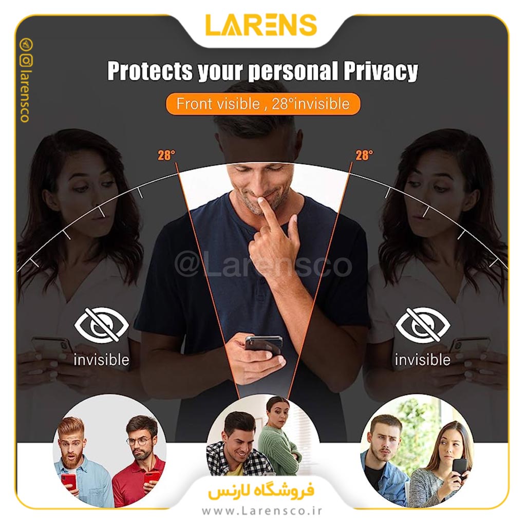 گلس و محافظ صفحه برندLarens  لارنس سری  Privacy پرایویسی  iPhone 14 Pro